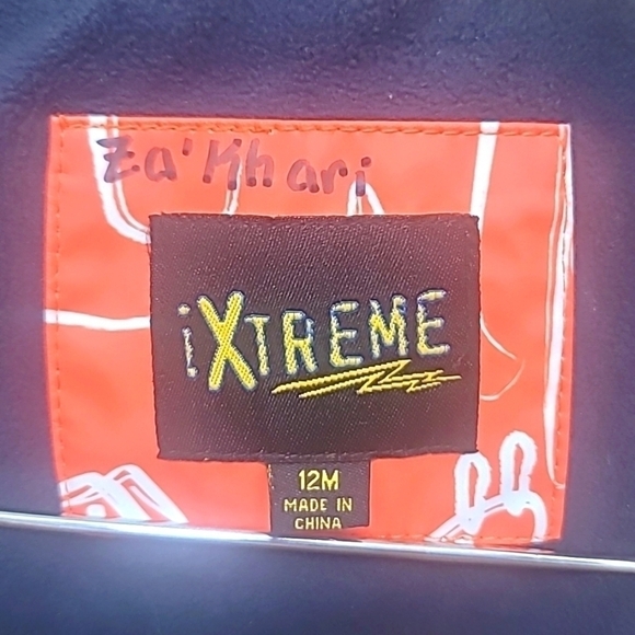 iXTREME BABY BOY FLEECE LINED ANIMAL PRINT HOODED RAIN ORANGE JACKET SIZE 12M - Picture 6 of 7